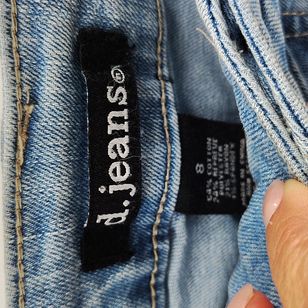 D. Jeans Straight Leg Denim Size 8 High Rise Stretch Lighter Blue - Picture 2 of 5
